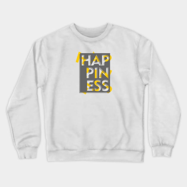 3d effect scrambled letter of happiness Crewneck Sweatshirt by Typography Dose